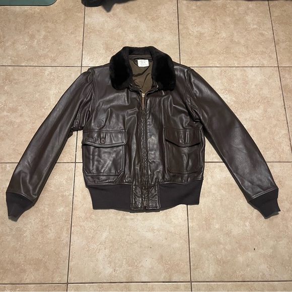 US Navy Issue Military Spec Type G-1 Leather Flight Jacket - Picture 1 of 5
